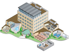 Hotel/Hospital/Office Building cutaway